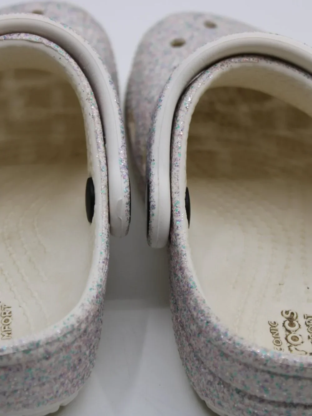Crocs Girls Gray Glitter SZ C-9 Water Rubber Casual